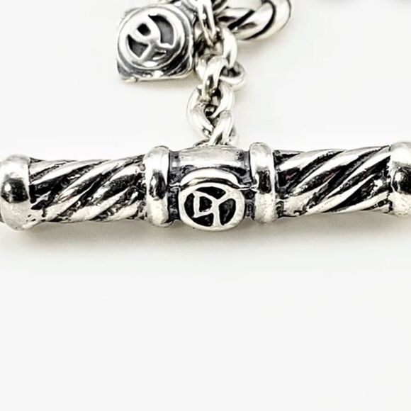 Vintage David Yurman Sterling Silver & 18K Yellow Gold Heart Link Neckl… - Picture 5 of 7